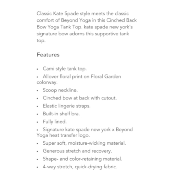 KATE SPADE X BEYOND YOGA Tank Top - Picture 9 of 10